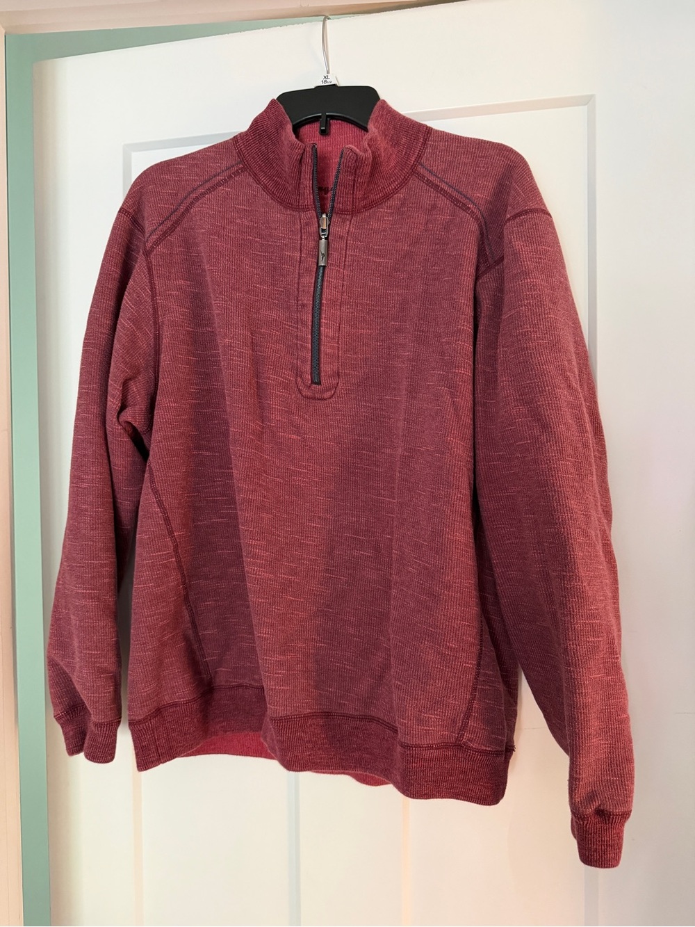 TOMMY BAHAMA Burgundy Men's Half-Zip Pullover Sweater-Size XL